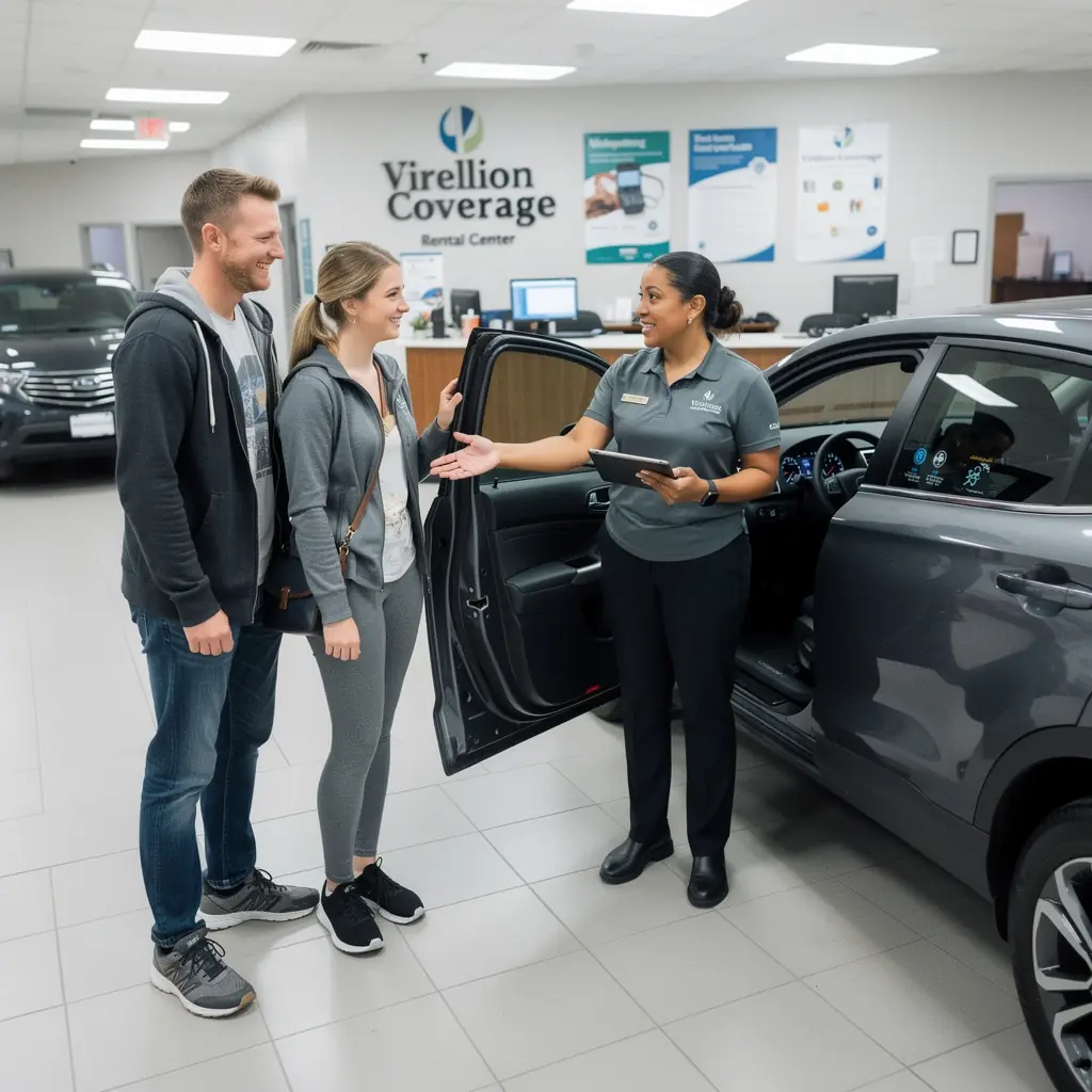 Szybka obróbka roszczeń ubezpieczeniowych z pomocą samochodu zastępczego na tle miejskiej scenerii.