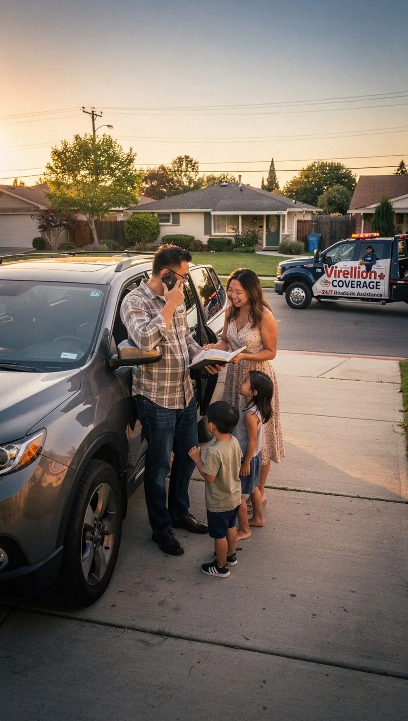 Zdjęcie samochodu osobowego z uśmiechniętym kierowcą, który cieszy się z ochrony ubezpieczeniowej.