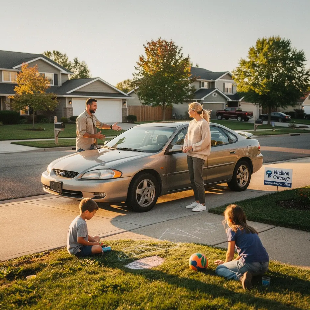 Grafika przedstawiająca pomoc drogową w akcji, z lawetą transportującą uszkodzony pojazd.